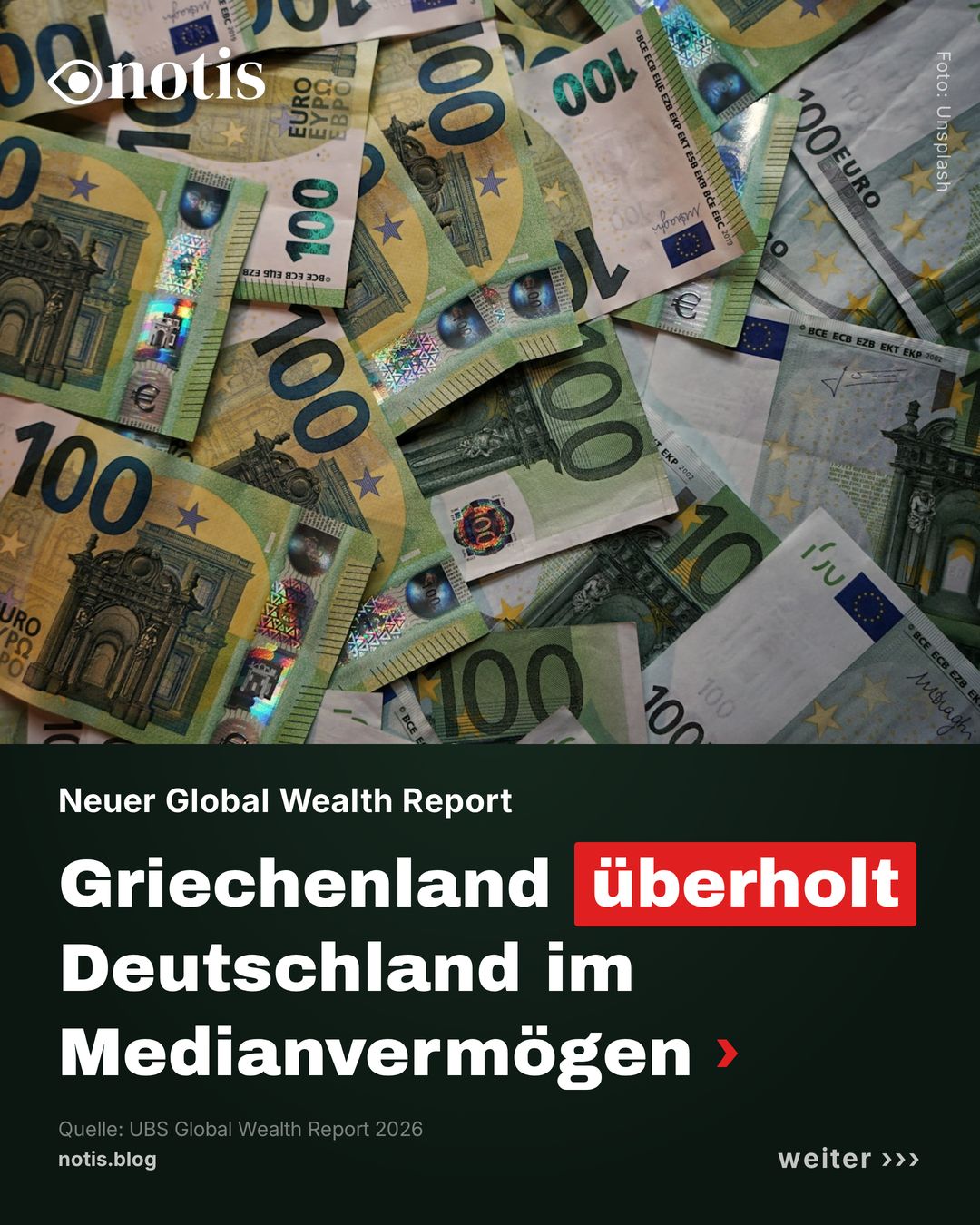 Gestapelte 100-Euro-Scheine