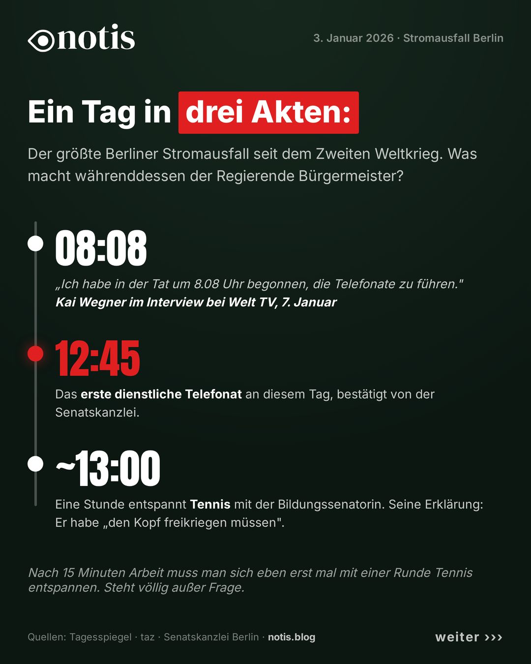 Zeitleiste des 3. Januar 2026: 8.08 Uhr Aussage, 12.45 Uhr erstes Telefonat, 13 Uhr Tennis